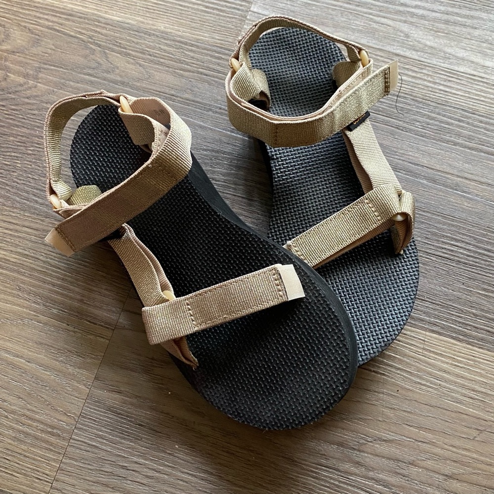 Teva Metallic Gold and Black Sandals